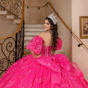 Puff Sleeve Strapless Ball Gown by LizLuo Quince 26113