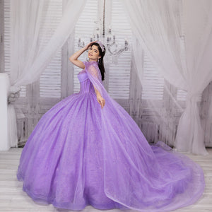 Strapless Cape Ball Gown by LizLuo Quince 26114
