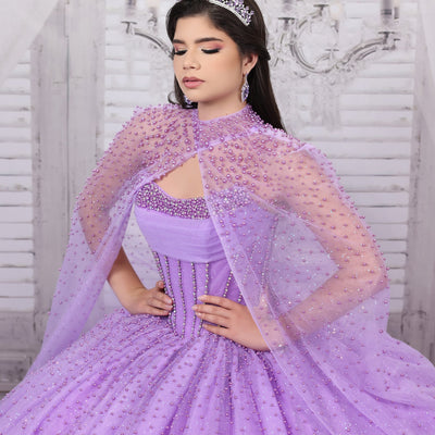 Strapless Cape Ball Gown by LizLuo Quince 26114