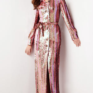 Jovani 26136 Sequin Long Sleeve Formal Evening Dress