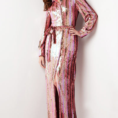 Jovani 26136 Sequin Long Sleeve Formal Evening Dress
