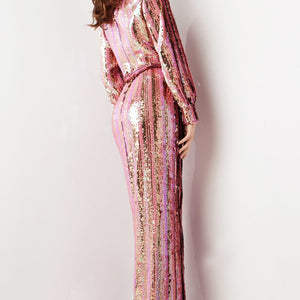 Jovani 26136 Sequin Long Sleeve Formal Evening Dress