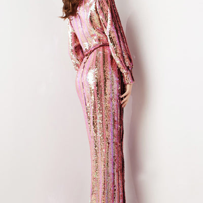 Jovani 26136 Sequin Long Sleeve Formal Evening Dress