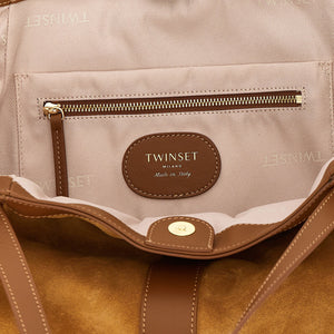 Twin Set Suede Shopping Bag