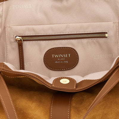 Twin Set Suede Shopping Bag