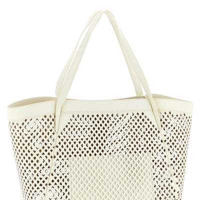 Twin Set Openwork Leather Shopping Bag