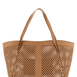 Twin Set Openwork Leather Shopping Bag
