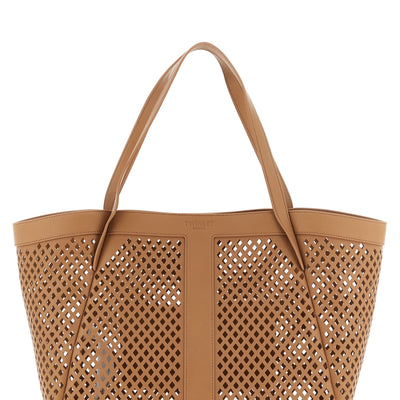 Twin Set Openwork Leather Shopping Bag