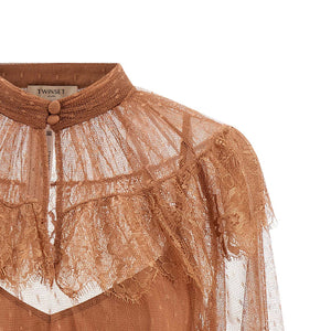 Twin Set Tulle Plumetis Blouse