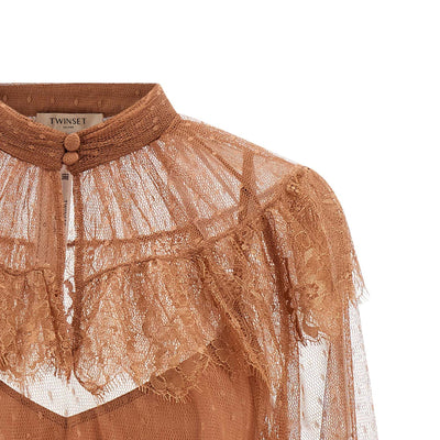 Twin Set Tulle Plumetis Blouse
