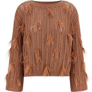 Twin Set Ostrich Feather Sweater