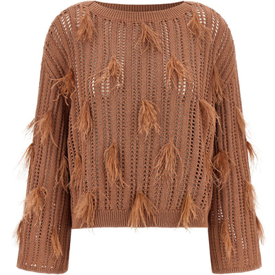 Twin Set Ostrich Feather Sweater
