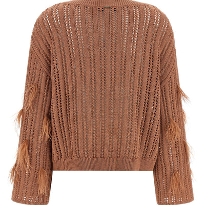 Twin Set Ostrich Feather Sweater