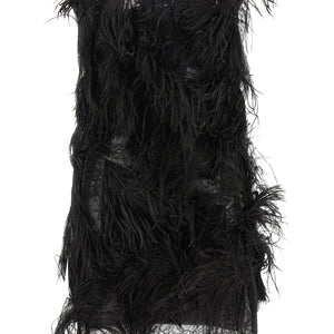 The Attico Lace And Feather Dress