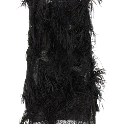 The Attico Lace And Feather Dress