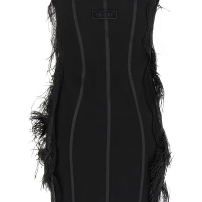 The Attico Lace And Feather Dress