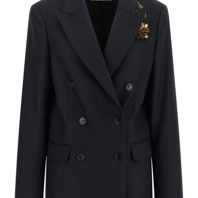 Dries Van Noten Barrysta Double-breasted Blazer With Embroidery