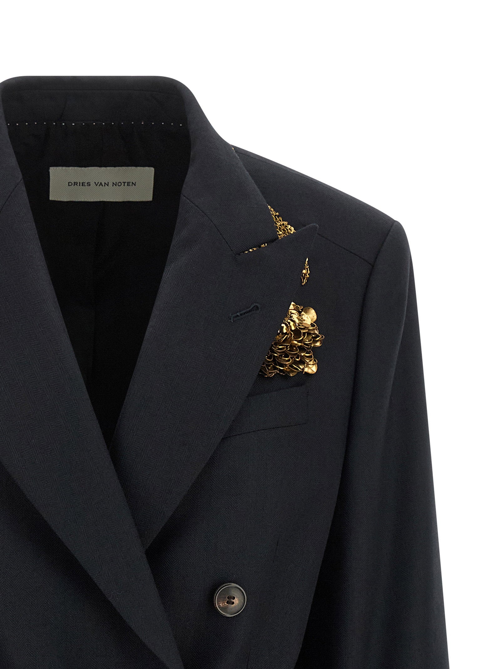 Dries Van Noten Barrysta Double-breasted Blazer With Embroidery