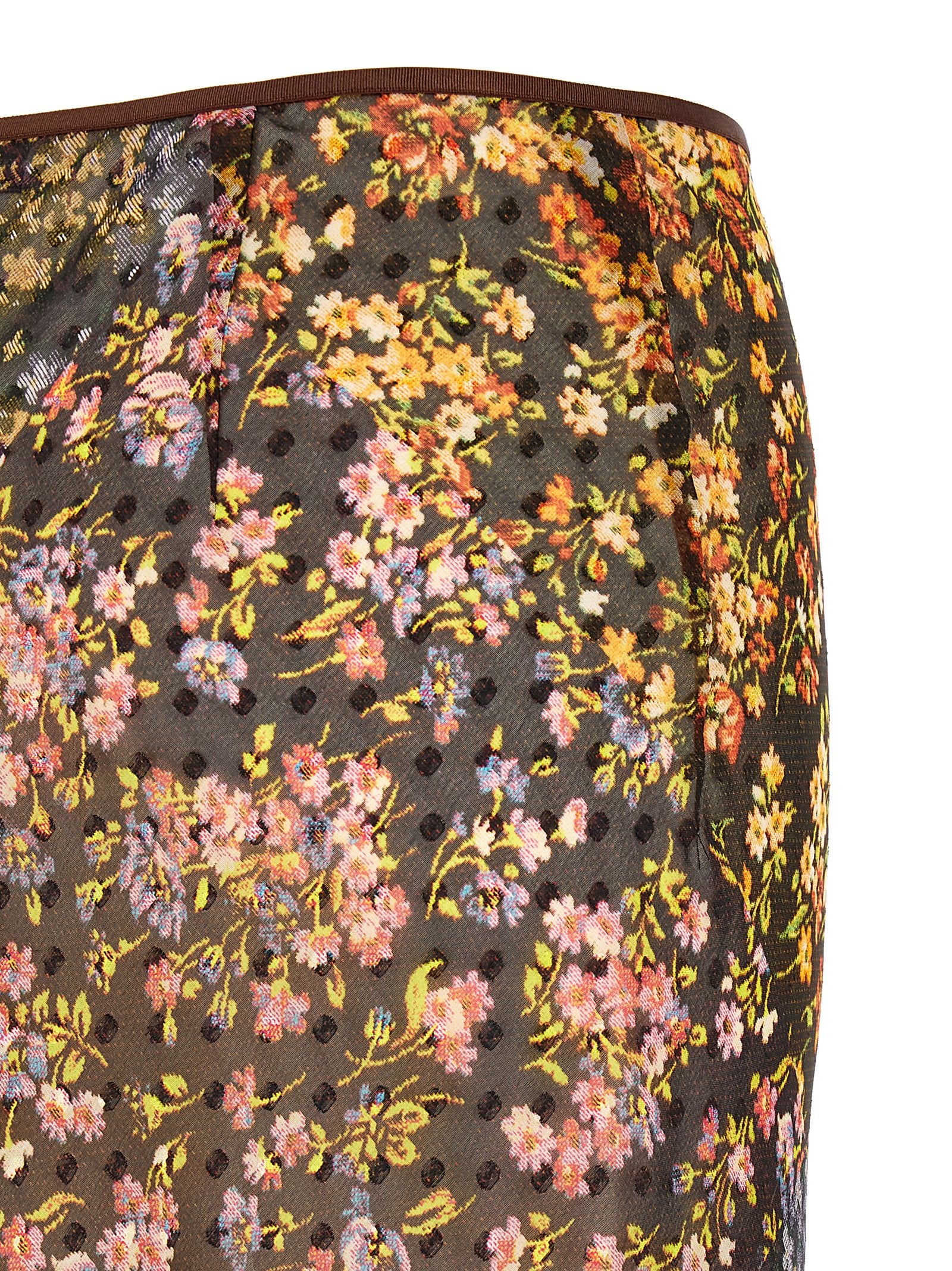 Dries Van Noten Floral Sati Skirt