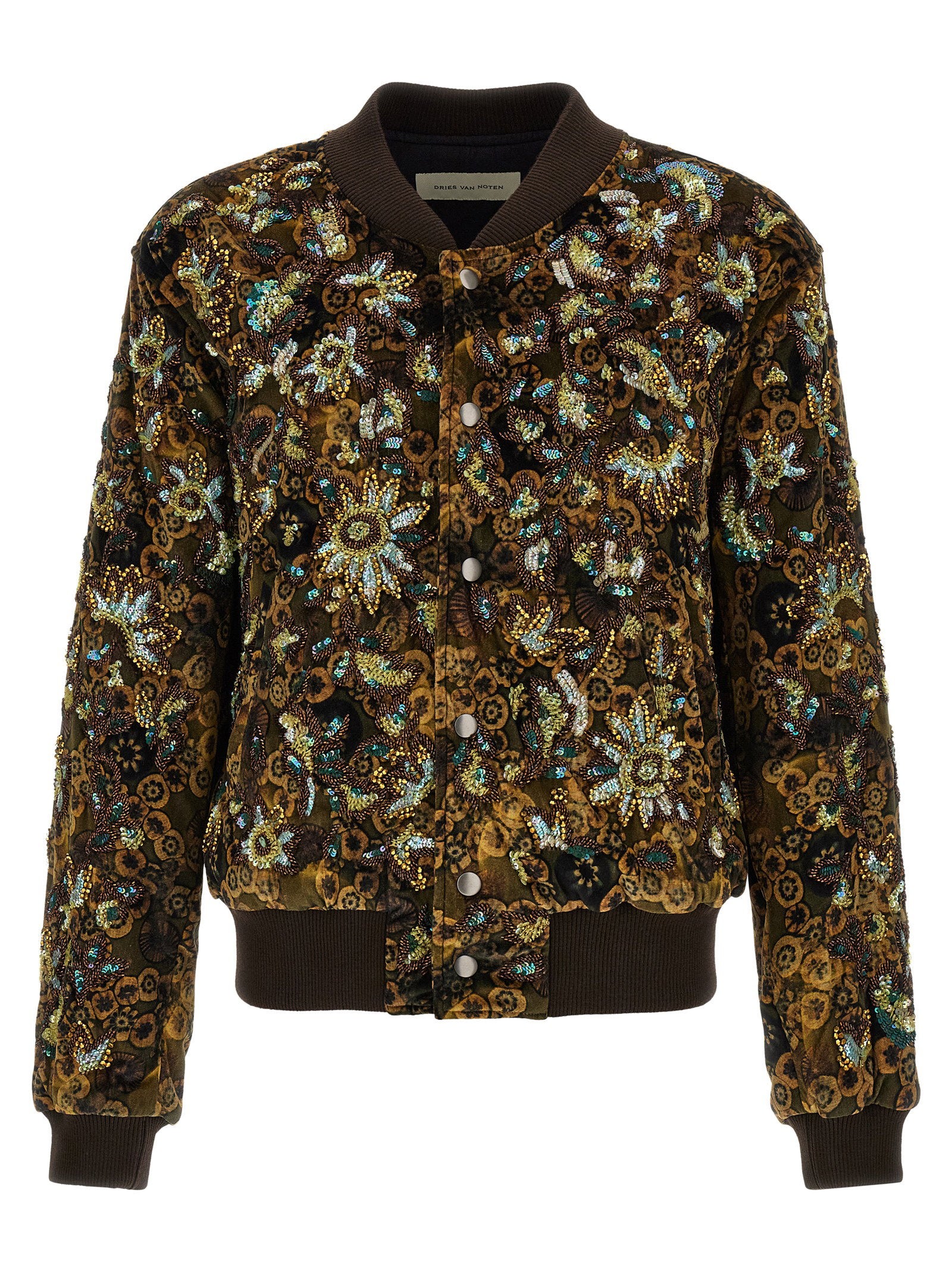 Dries Van Noten Valtor Bomber Jacket With Embroideries And Beads