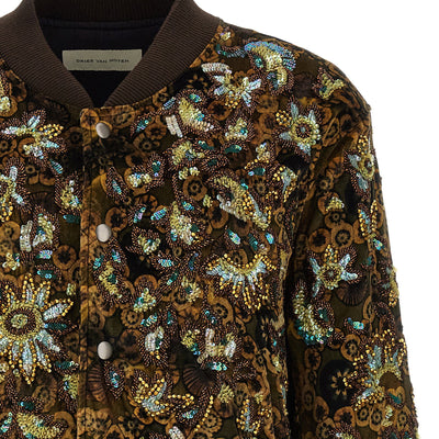 Dries Van Noten Valtor Bomber Jacket With Embroideries And Beads