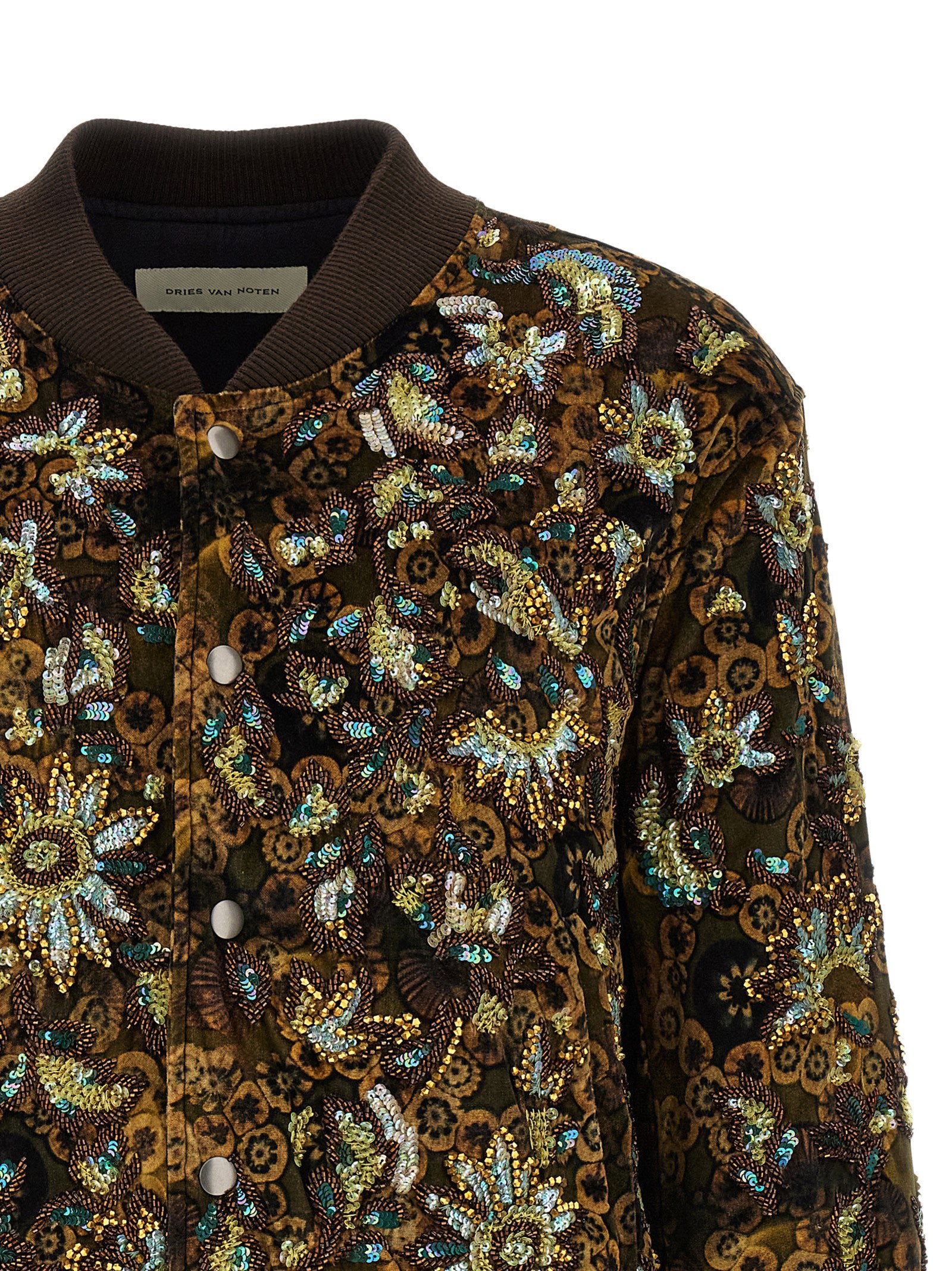 Dries Van Noten Valtor Bomber Jacket With Embroideries And Beads