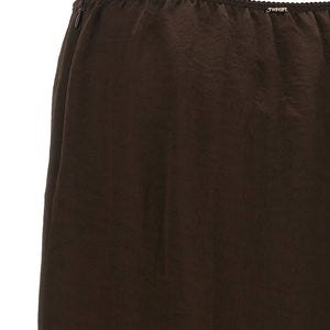 Twin Set Satin Froissé And Lace Skirt
