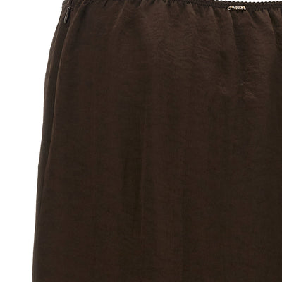 Twin Set Satin Froissé And Lace Skirt
