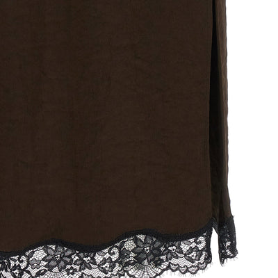Twin Set Satin Froissé And Lace Skirt