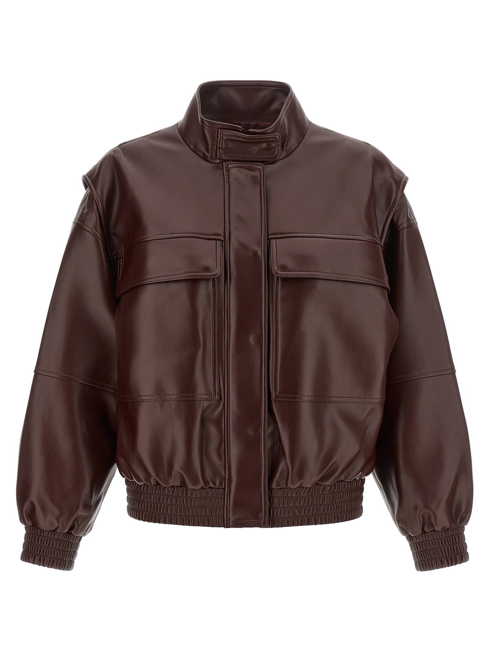 Twin Set Leather Effect Bomber Jacket