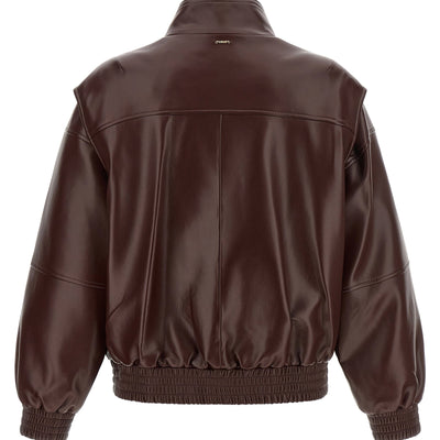 Twin Set Leather Effect Bomber Jacket