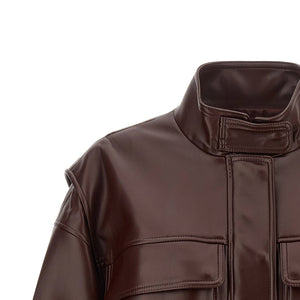 Twin Set Leather Effect Bomber Jacket