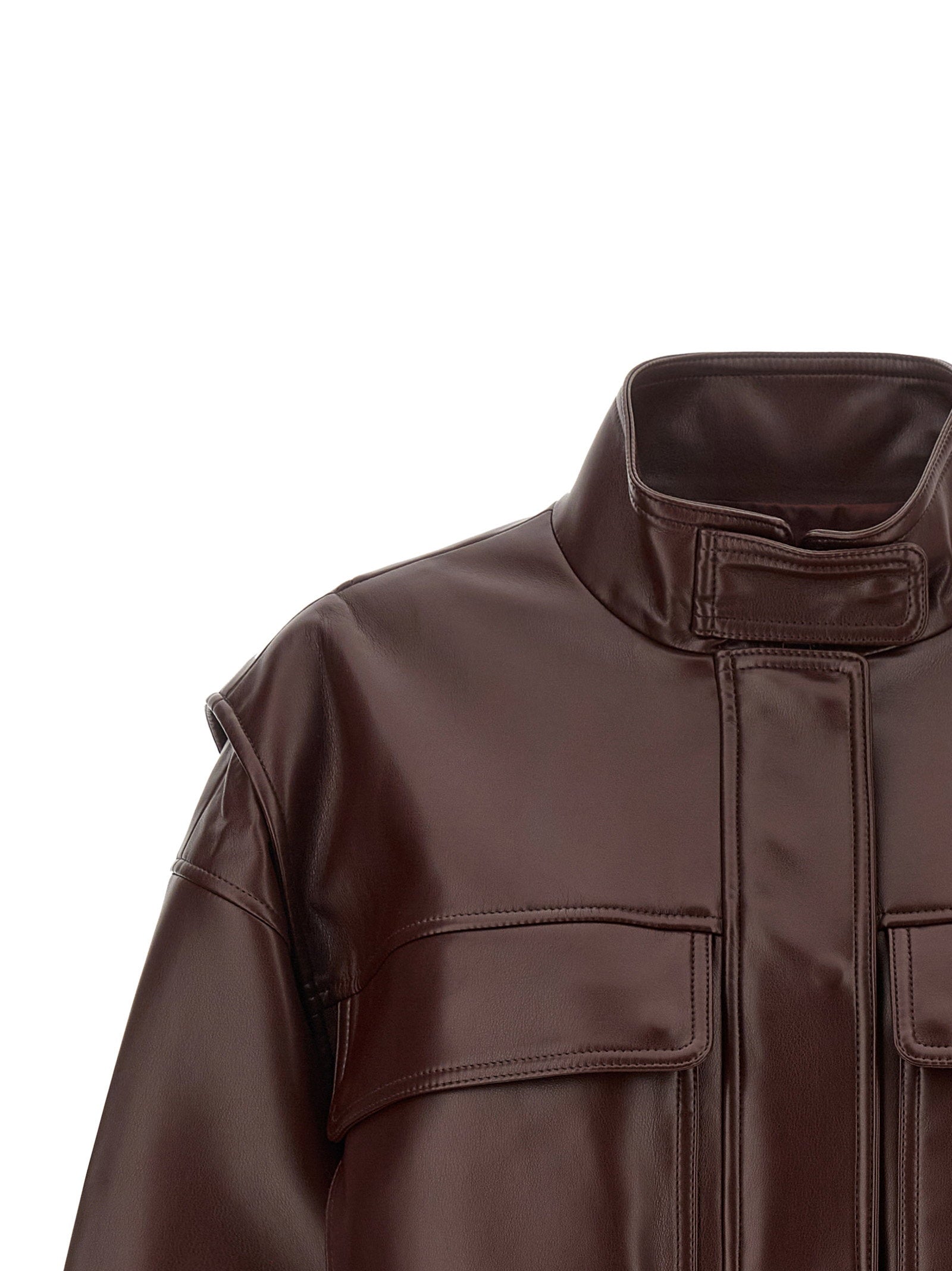 Twin Set Leather Effect Bomber Jacket