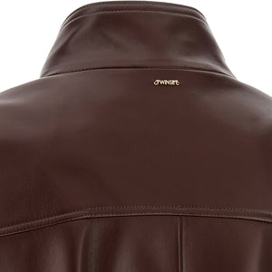 Twin Set Leather Effect Bomber Jacket