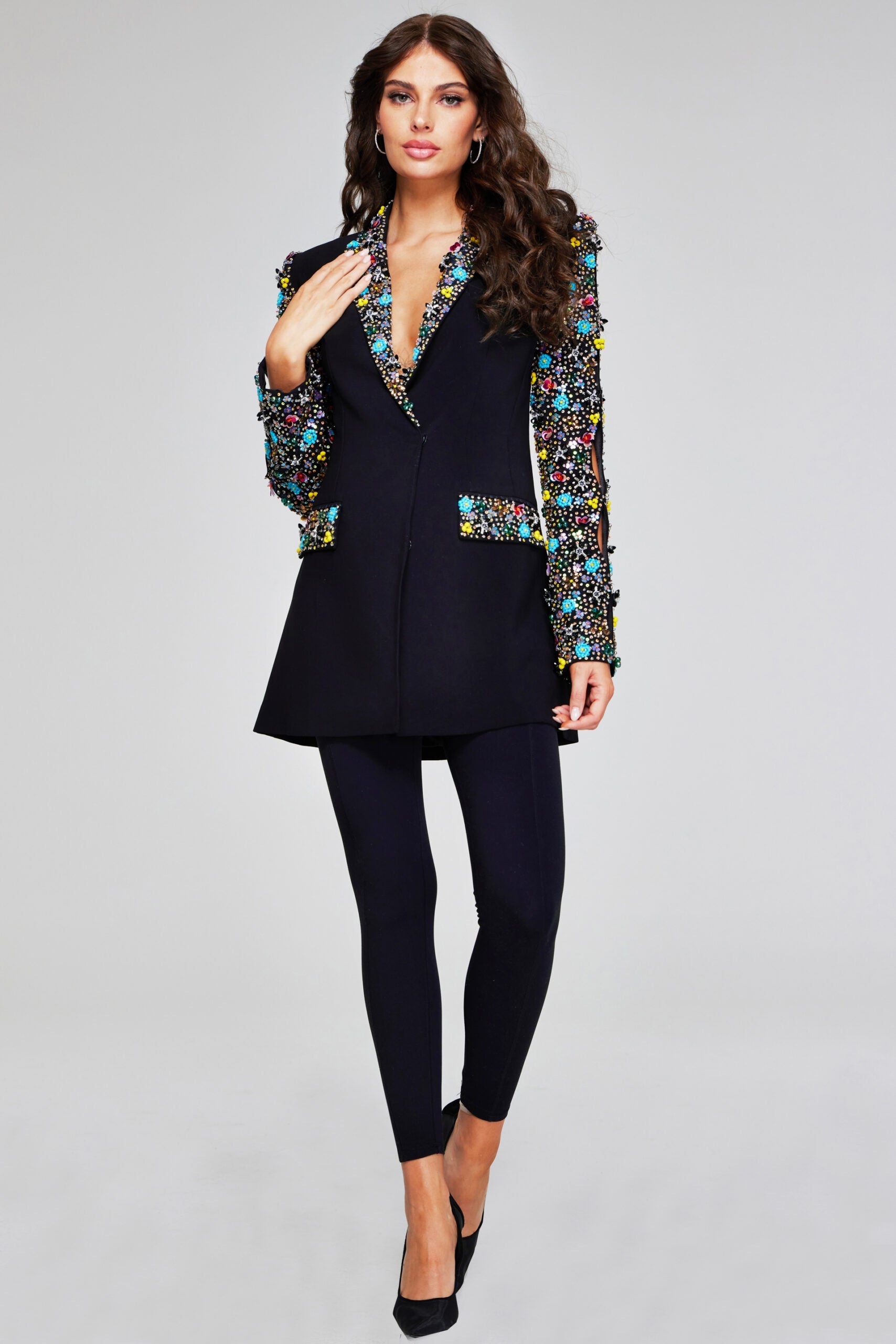Jovani 26304 Long Sleeve Formal Blazer Pant Suit