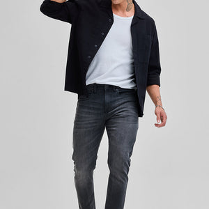 Grey Tapered Fit Jeans