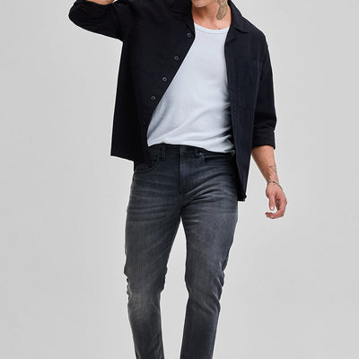 Grey Tapered Fit Jeans