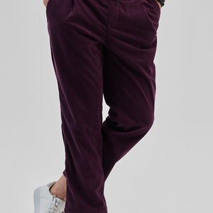 Purple Corduroy Relaxed Fit Trousers