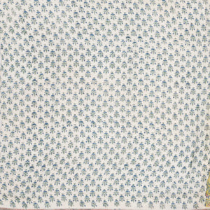 Lime Green Handloom Chanderi Cotton Saree With Printed Floral Motifs