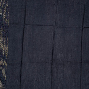 Black Handloom Tussar Silk Saree Printed & Embroidered Motifs