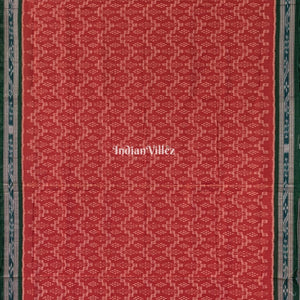 Rust Maniabandha Odisha Ikat Cotton Saree