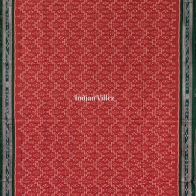 Rust Maniabandha Odisha Ikat Cotton Saree