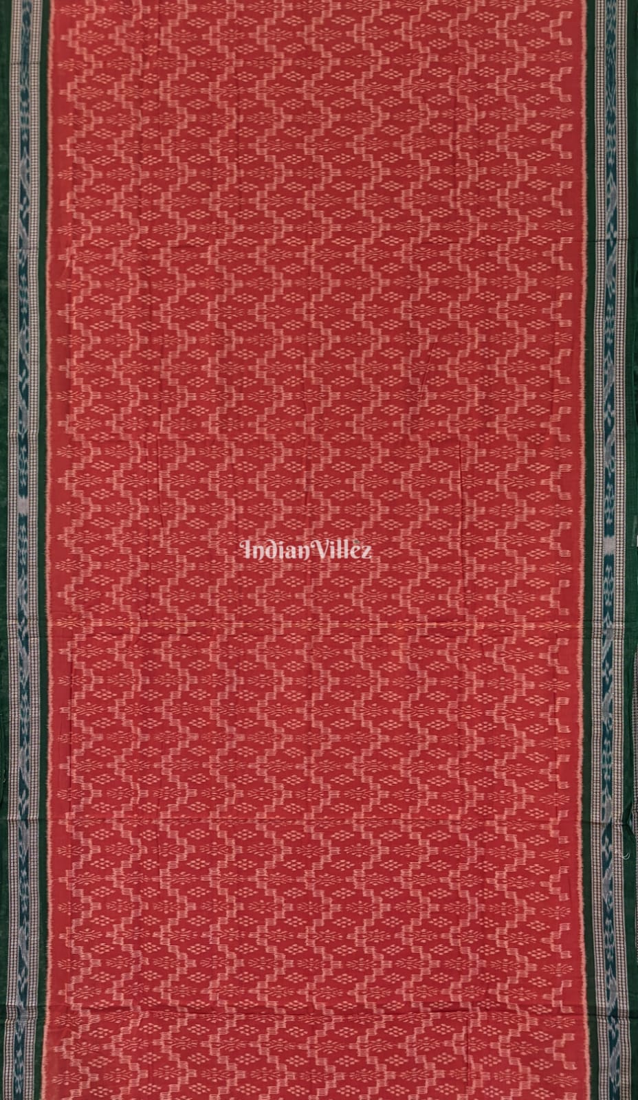 Rust Maniabandha Odisha Ikat Cotton Saree