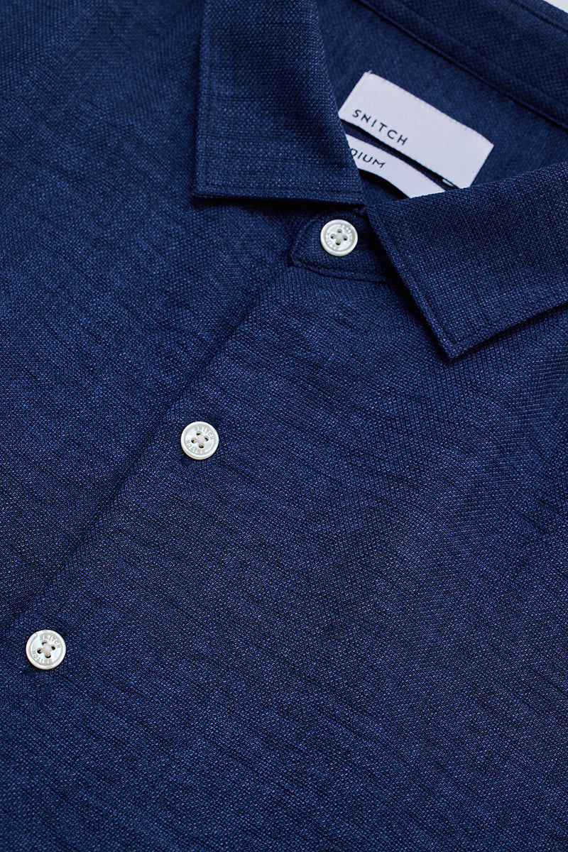 Navy Textured Shirt