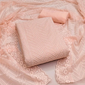 Georgette Chikankari Work Womens Dress Material (Unstitched)