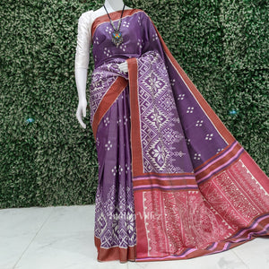 Lavender Dual Tone Odisha Ikat Designer Contemporary Silk Saree