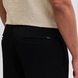 Black Self-Design Slim Fit Trousers