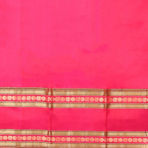 Purple zari buttas silk saree, contrast intricate pallu & rettai pettu border of rekku,Muthu,banaras & mayil poun