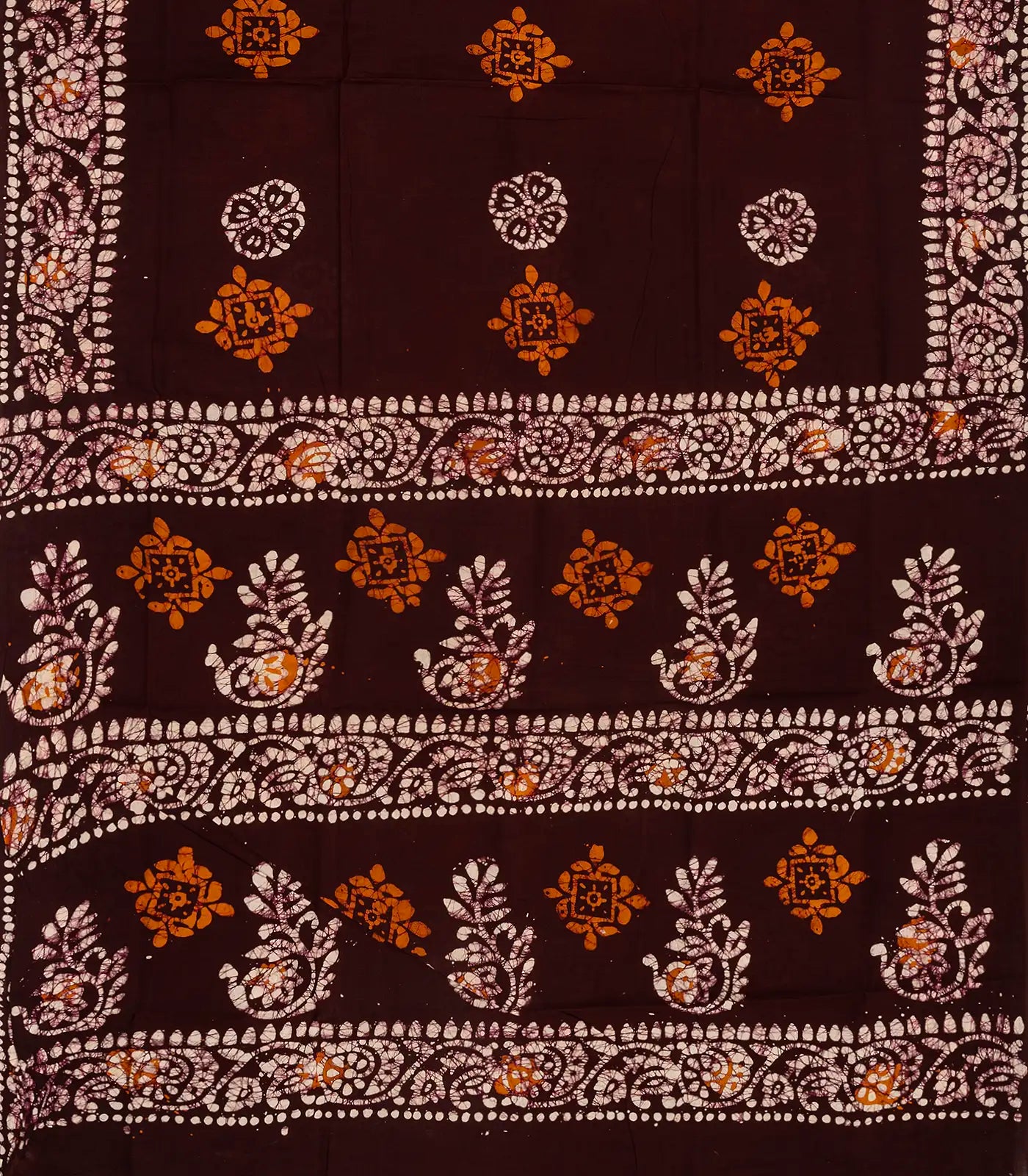 Maroon Sungudi Cotton Saree with Floral Motifs
