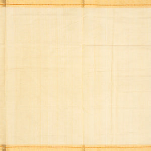 Cream Handloom Silk Cotton Saree With Checks & Yazhi Motifs